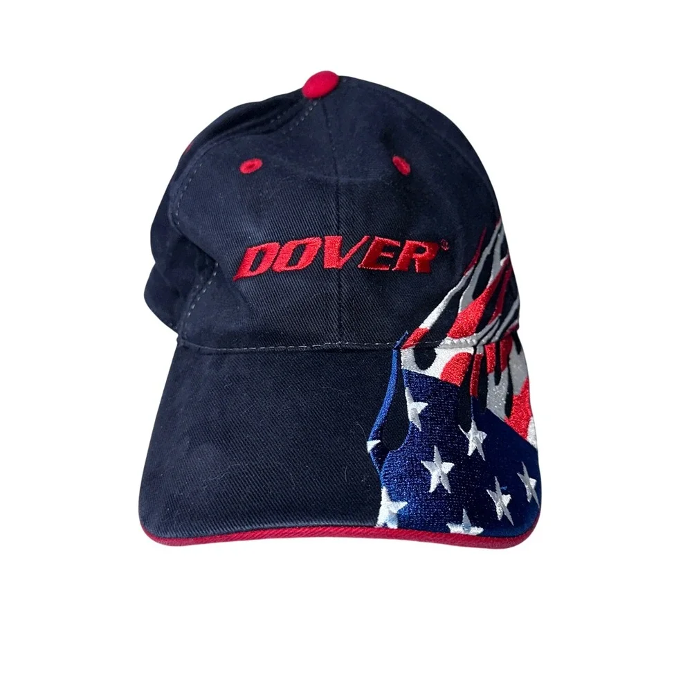 Downforce Hat Mens OSFA‎ Black Dover International Speedway Racing American Flag